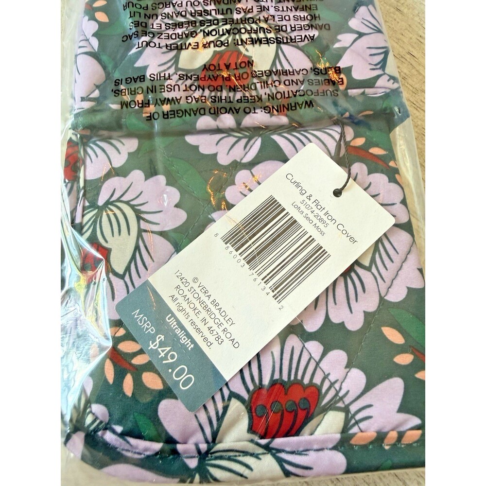 Vera Bradley Curling Iron Cover Lotus Sea Moss Ultralight Heat Resistant NWT - Picture 4 of 4